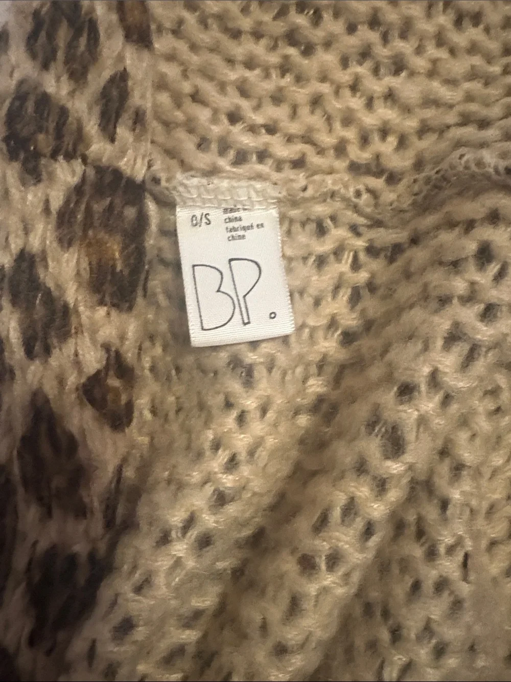 bp Leopard-Pattern Infinity Scarf in Beige and Brown